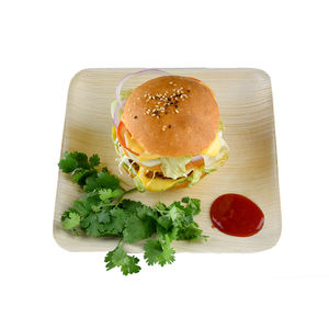 Assiette à dîner carrée jetable en feuille de palmier biodégradable naturelle 100% pour les mariages et le service de nourriture - Product Image 5