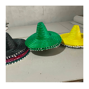 Chapeaux de paille mexicains en gros avec des motifs de couleurs audacieuses et des bords à large bord pour les cadeaux de fête, les cadeaux et le plaisir d'Halloween - Product Image 1