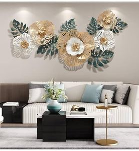 Art mural en métal fait main moderne avec un design tridimensionnel pour la chambre à coucher, la salle à manger et le salon, décoration murale suspendue - 93x59cm - Product Image 6