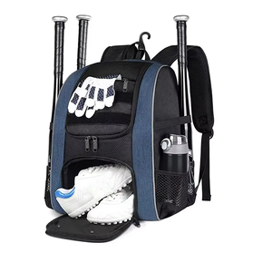 High Capacity Baseball Equipment <b>Backpack</b> <b>Waterproof</b> Denim Ball Bag Lightweight Sports Pack Polyester Patches for Youth Adults - Product Image 2