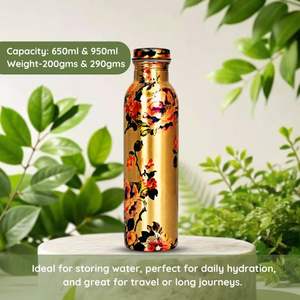 Stylish <b>Metal</b> Pure Copper <b>Water</b> <b>Bottle</b> with Lid Rust-Proof for Office Use Custom Printed Wholesale Prices for Daily Drinking - Product Image 3