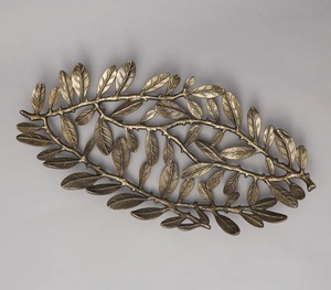 Elegante bandeja de rama decorativa de aluminio con diseño artístico perfecto para centro de mesa de comedor y decoración moderna para el hogar - Product Image 6