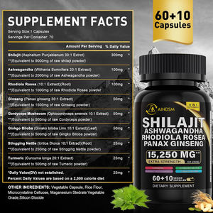 แคปซูลชิลลาจิตเสริมพลังงานสูตรเฉพาะ แคปซูลชิลลาจิตจากเทือกเขาหิมาลัย แคปซูลชิลลาจิตผสมอัศวกันธาและโสม ช่วยเสริมสร้างภูมิคุ้มกัน - Product Image 2