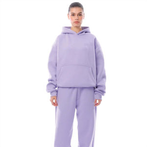 Forro polar de secado rápido de la mejor calidad para adultos, ropa de invierno para mujer, sudaderas con capucha y logotipo personalizado, chándal transpirable sólido al mejor precio, 2 uds. - Product Image 4