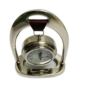 Horloge de table de bureau en nickel brillant antique nautique horloge décorative de bureau. par calvin artisanat - Product Image 5