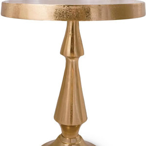 Table d'appoint ronde en métal doré, support minimaliste pour plantes, décoration de chambre à coucher - Product Image 1