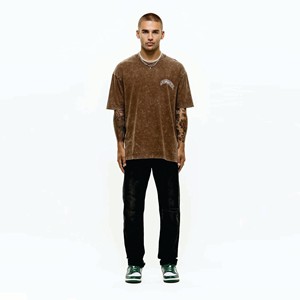 T-shirt lavé à l'acide de style Streetwear pour hommes de haute qualité 300 GSM avec conception sérigraphiée personnalisée - Product Image 4