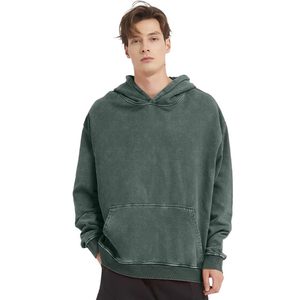 Sudadera con capucha lavada de mezcla de algodón básico de calidad superior para hombre, sudaderas informales cómodas y relajadas para ropa de invierno - Product Image 1