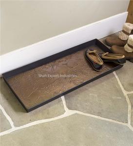 Rectangle Shape Metal Black Antique Finished <b>Boot</b> Tray for Home Entryway and Living Room Decorative <b>Boot</b> Trays - Product Image 6