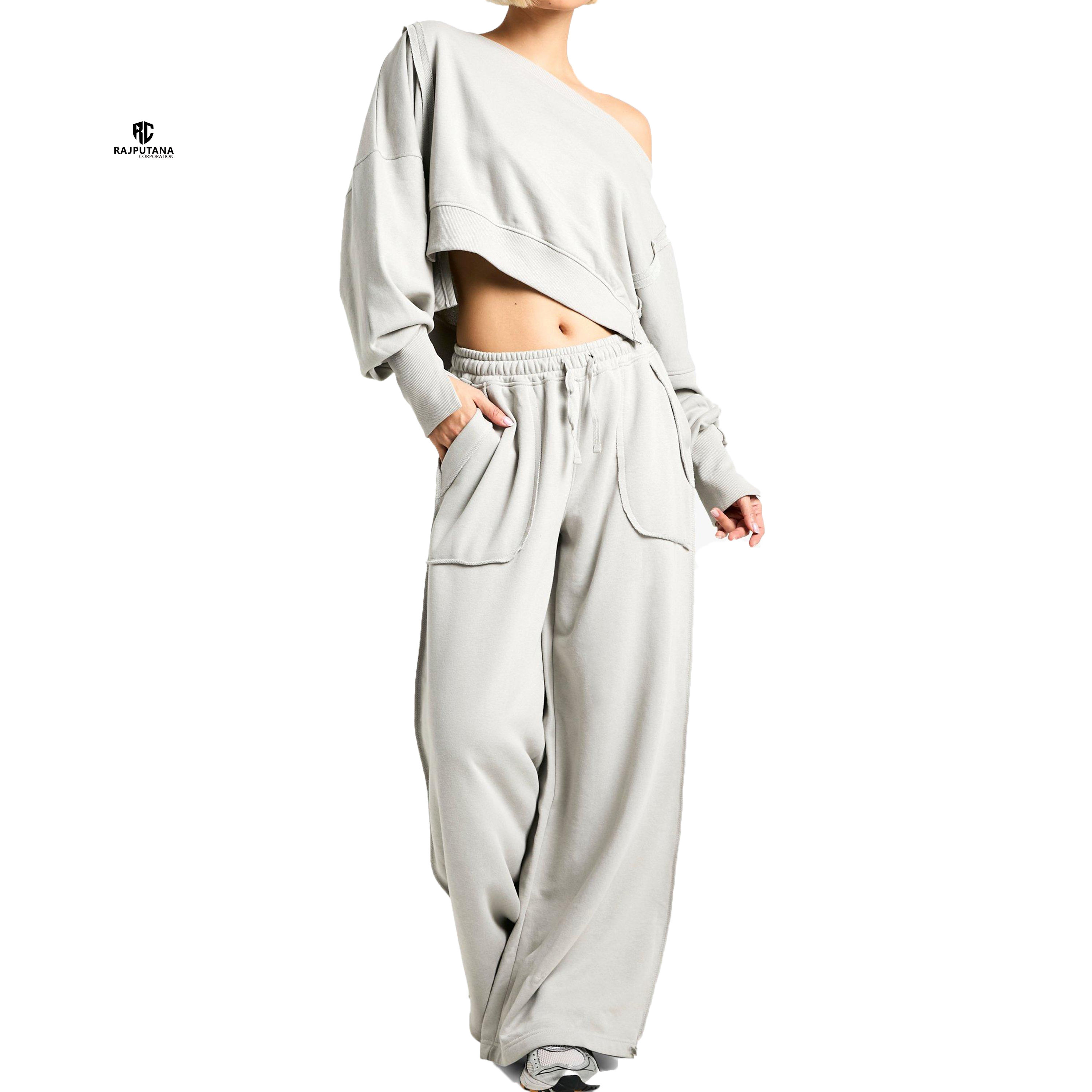 Shoulder Sweatshirt Wide Neck Womens Sweatshirts Women's