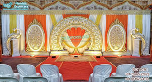 Royal Antique Rajwada Tamil Wedding Stage Decor Configuración de tema de hierro portátil para recepción y eventos - Product Image 6