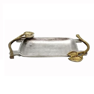 Produit le plus vendu Forme personnalisée Doux ou Serveur de nourriture Vaisselle Décoration Finition nickelée brillante Plateau de service - Product Image 6