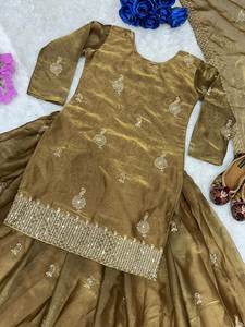 Indian Pakistani Eco-Friendly Jari Stone Embroidery Georgette Anarkali Suits Karachi Handmade Women Salwar Kameez Wedding Made - Product Image 5