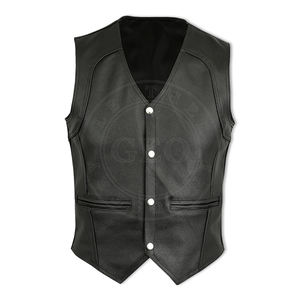 Nouvelle Collection Pakistan Usine Prix de Gros Hommes Motards Gilets En Cuir - Product Image 3