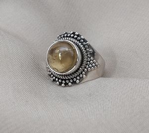 แหวนซิทรีนเงินสเตอร์ลิง925สไตล์วินเทจประดับด้วยเชือกลูกปัดแฮนด์เมดเกรดสูงสำหรับงานแต่งงานเครื่องประดับสำหรับผู้หญิงขายส่ง - Product Image 6