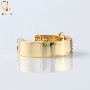 Design à la mode Anneaux de Crocodile Oeil Vert Anneaux Ouverts Alligator Réglables Or Massif Lab Grown Diamond Gator Ring Avec Certificat - Product Image 4