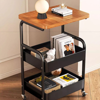 Étagère à collations mobile, chariot sur pied, canapé, table d'appoint de salon, table de chevet pliante multifonctionnelle et créative