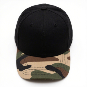 High Quality Vintage Casual 2-Tone Flat Cap 5-Panel Cotton Camouflage Baseball Structured Street Hat for Men - Product Image 1