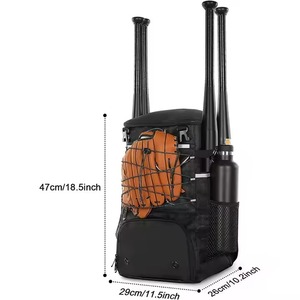 กระเป๋าเป้สะพายหลังแข่งขันเบสบอลดีไซน์ใหม่มีช่องใส่รองเท้ากระเป๋ากีฬาฮอกกี้ไม้ตีออกแบบได้ตามต้องการ - Product Image 4