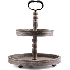 Kitchen Ware Wooden Plates Round Wood Plates Set of 4 Acacia Wooden Plates Round Tray Easy Cleaning Serving Platter <b>for</b> Hot <b>Sale</b> - Product Image 6