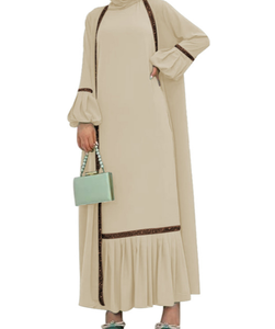 Haute qualité noir Thobe/Thawb nouvelle saison femmes 3 pièces survêtement ensemble vêtements islamiques Abaya caftan mode islamique musulmane - Product Image 6