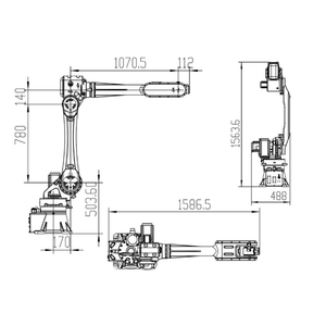 産業用ロボットとして中国製10KGペイロード付き6軸ロボットアームのCNGBS GBS10-K2032 - Product Image 2
