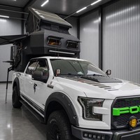 Tente de toit rigide escamotable noire mate pour camping-car, alimentée par énergie solaire, pour F150 Raptor 4x4, idéale pour les voyages tout-terrain