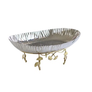 Finition personnalisée forme arrondie bol de service meilleure qualité fruits dattes serveur décoratif bol en acier gravé à la main article décoré - Product Image 5