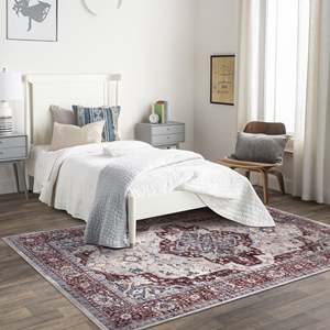 Alfombra Lavable RW1008 Faded Grandeur Garnet de Rug Weavers, Venta al Por Mayor, Chenilla Lavable, 10 Tamaños - Product Image 6
