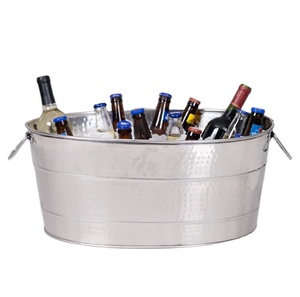 Cubo de hielo martillado de acero inoxidable moderno, Tina de vino para interior, exterior, restaurante, Cubo de cerveza para fiesta, Bar, hogar, boda - Product Image 1