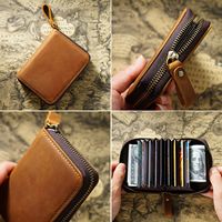 Dompet Rantai Kulit Pria Bergaya dan Aman Desain Prancis dengan Ukiran Logo Kustom FD0000331 Buatan Prancis