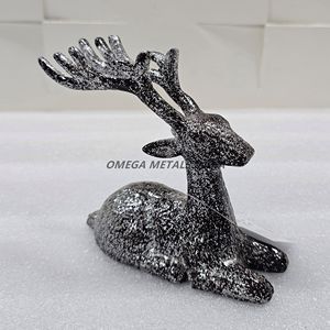 Figurine de renne de Noël de luxe en bleu brillant avec bois artistique et finition élégante pour la décoration intérieure et l'affichage festif - Product Image 5