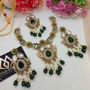 Conjuntos de Joyería Nupcial India al por Mayor para Mujer, Hermosos, Hechos a Mano, Chapados en Oro, Aretes Antiguos con Collar Gargantilla - Product Image 4