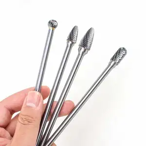 Ensemble de limes rotatives en carbure de tungstène à tige de 150mm de long et 6mm-perceuse électrique en aluminium