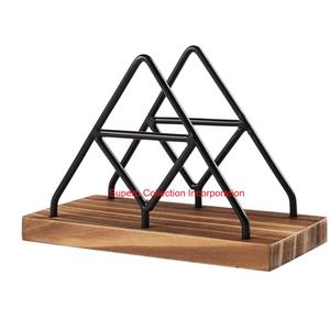 Servilletero con marco de alambre de Metal negro para mesa de comedor y cocina Dispensador de pañuelos de diseño Triangular elegante para restaurantes caseros - Product Image 4