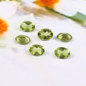 Vente en gros 4x6mm naturel péridot ovale taillé à la main vert semi-précieux pierres précieuses en vrac pour la fabrication de bijoux prix d'usine - Product Image 3
