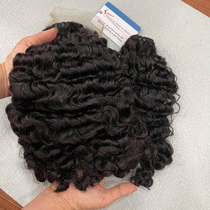 SUPER SOLDES Nouvelles textures Extensions de cheveux humains bouclés volumineux effet vapeur, couleur noir naturel, tissage machine, haute qualité - Product Image 2