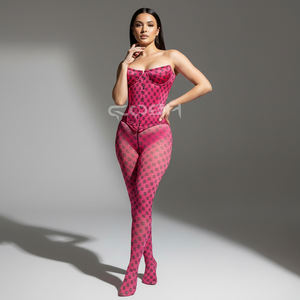 Ensemble corset et leggings personnalisé avec imprimé dollar rose |   Fournisseur de vêtements de mode pour femmes, tenue corset - Product Image 3