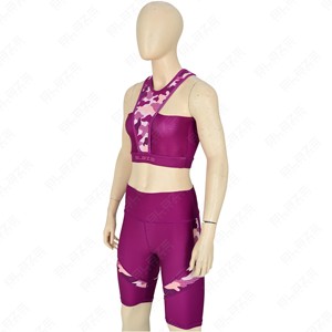 Conjunto Deportivo de Dos Piezas para Mujer, con Logotipo Personalizado, Corto por Encima de la Rodilla, para Gimnasio y Yoga, en Algodón Suave, de Secado Rápido y Transpirable - Product Image 3