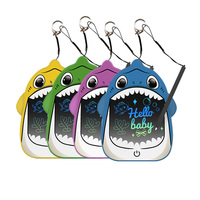 Tablette d'écriture électronique portable pour enfants, motif requin, mini, écran LCD 5,5 pouces, bloc-notes de dessin animé, personnalisable, en matériau ABS