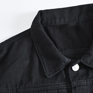 Nouveauté Gilet en jean unisexe sans manches effet vieilli, couleur personnalisable gratuitement, fermeture à pression, coupe ajustée, col montant, style streetwear, délavé à l'acide - Product Image 3