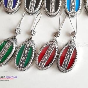 Pendientes de plata alemanes Kuchi bohemios, joyería étnica afgana hecha a mano, pendientes tribales llamativos - Product Image 3