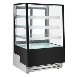 業務用ケーキ陳列冷蔵庫 - 508L - 900mm - 二重ガラス - 角型 - 4段棚 - 後部スライドドア - ブラック - Product Image 3