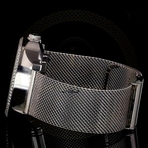 Montre à quartz pour homme avec bracelet en argent sterling 925 massif et diamants Moissanite – Montre de luxe classique et tendance, clarté VVS - Product Image 2