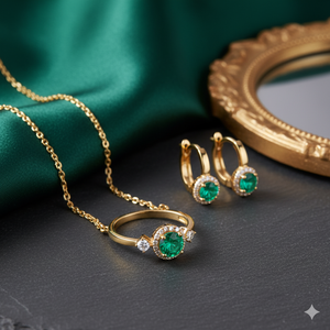 925 Sterling Silver <b>Jewellery</b> <b>Set</b> Earring Necklace Ring 18k Gold Plated <b>For</b> <b>Women</b> And Girl Gift - Product Image 2