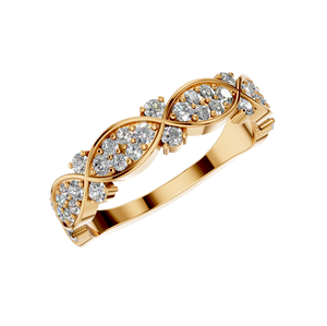 14K Solid Gold <b>Infinity</b> Twist Band Ring Unique Custom Design Engagement Wedding Party Jewelry Prong Lab Grown Diamond IGI - Product Image 6