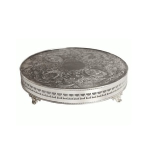 Soporte de servidor de pastel de forma redondeada, centros de mesa de cena, soporte de pastel de aluminio, soporte de plato de pastel de taza de 3 niveles - Product Image 5