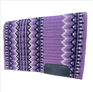 Tapis de selle Western Ansh International WP62 en laine violette avec motif tribal et renforts en cuir pour l'équitation - Product Image 1