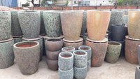 Vase à fleurs en céramique rustique et nordique, décor cova, jardinage en poterie du VIETNAM, vente en gros