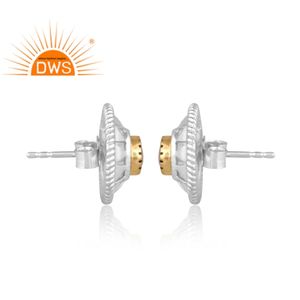 ต่างหูแบบกระดุมพลอยมูนสโตนสีรุ้งธรรมชาติสำหรับผู้หญิงเป็นของขวัญตามสั่ง - Product Image 3